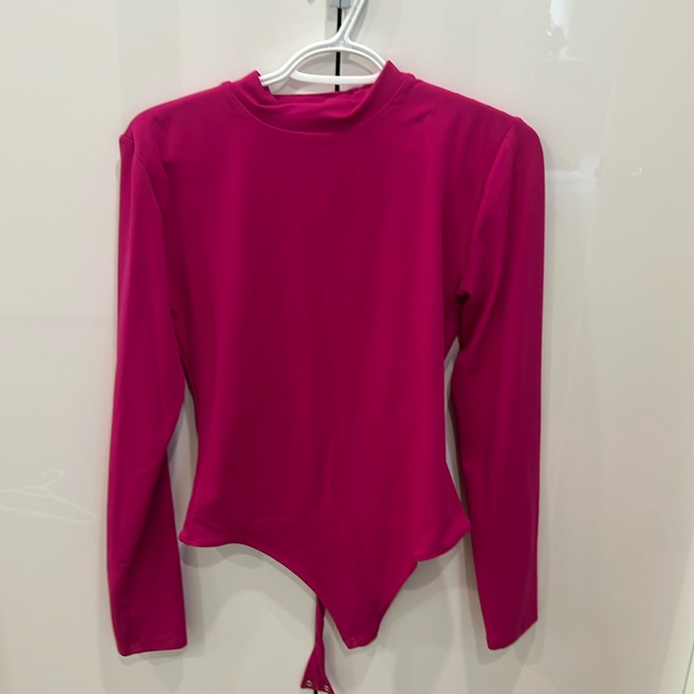 Babaton Contour Mockneck Longsleeve Bodysuit Hot Pink L